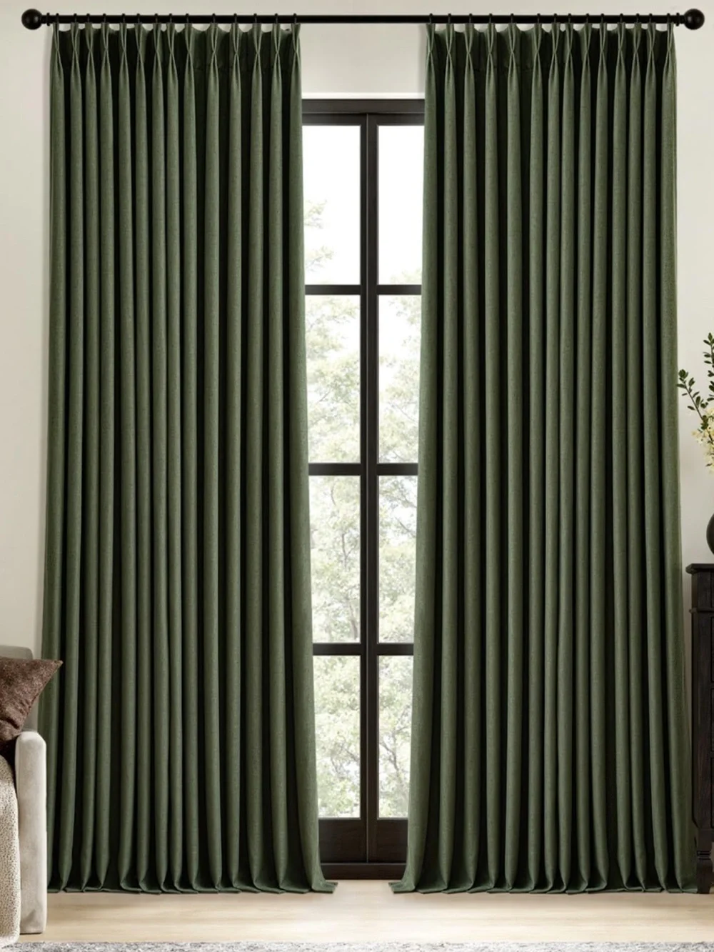 MIULEE Green Curtain Panels - 2-Pack